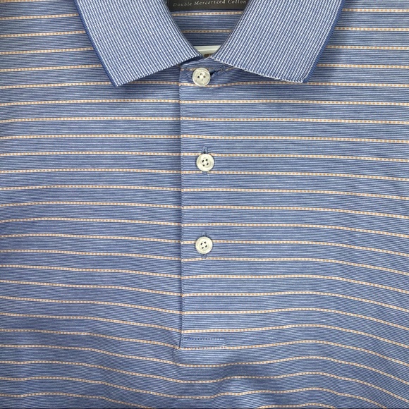 Daniel Cremieux Blue Striped Cotton Polo XL - Picture 4 of 6